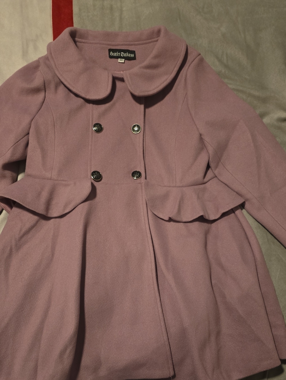 Sarah Dickson Lavender Double-Breasted Peplum Coat for Kids